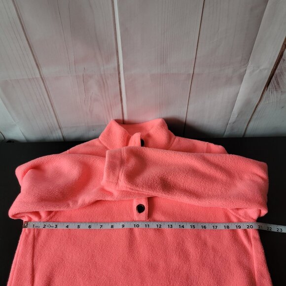 J Crew Fleece Sherpa Neon Pink Tortoise Button Pullover Sweater, Women’s S, Soft - Picture 7 of 8